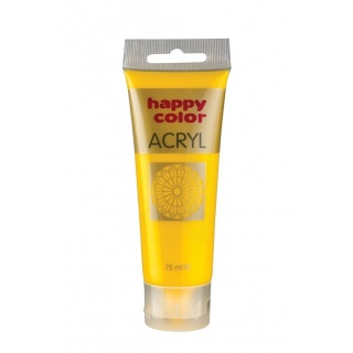 Farba akrylowa 75ml, żółty, Happy Color, Plastyka, Artykuły szkolne