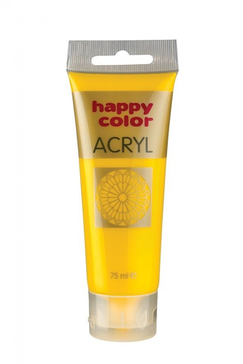 Farba akrylowa 75ml, żółty, Happy Color, Plastyka, Artykuły szkolne