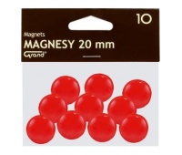 Magnes 20mm GRAND czerwony, Bloki, magnesy, gąbki, spraye do tablic, Prezentacja