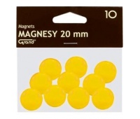 Magnes 20mm GRAND żółty, Bloki, magnesy, gąbki, spraye do tablic, Prezentacja