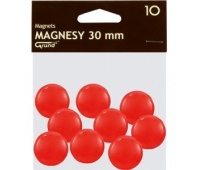 Magnes 30mm GRAND czerwony, Bloki, magnesy, gąbki, spraye do tablic, Prezentacja