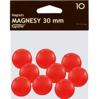 Magnes 30mm GRAND czerwony, Bloki, magnesy, gąbki, spraye do tablic, Prezentacja