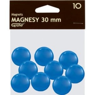 Magnes 30mm GRAND niebieski, Bloki, magnesy, gąbki, spraye do tablic, Prezentacja
