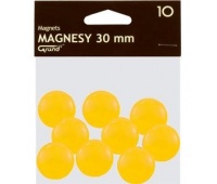 Magnes 30mm GRAND żółty, Bloki, magnesy, gąbki, spraye do tablic, Prezentacja