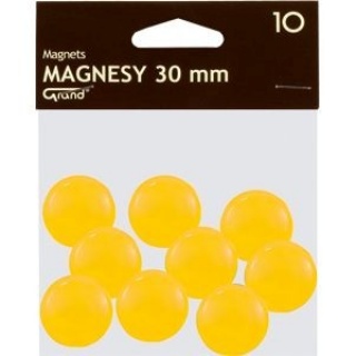 Magnes 30mm GRAND żółty, Bloki, magnesy, gąbki, spraye do tablic, Prezentacja