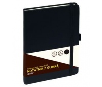 Notatnik GRAND z gumką czarny A5/80 kartek 80gm- kratka, Zeszyty, Artykuły szkolne