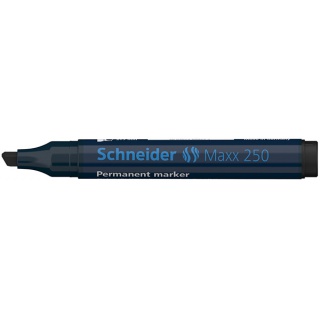 Marker permanentny SCHNEIDER Maxx 250, ścięty, 2-7mm, czarny, Markery, Artykuły do pisania i korygowania