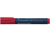 Marker permanentny SCHNEIDER Maxx 250, ścięty, 2-7mm, czerwony, Markery, Artykuły do pisania i korygowania