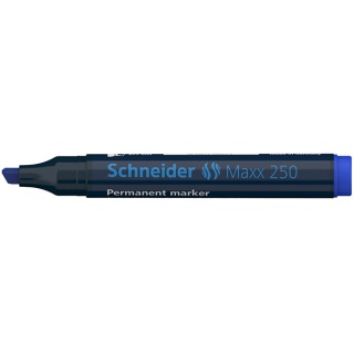 Marker permanentny SCHNEIDER Maxx 250, ścięty, 2-7mm, niebieski, Markery, Artykuły do pisania i korygowania
