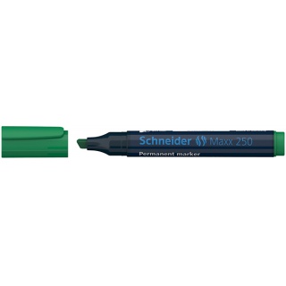 Marker permanentny SCHNEIDER Maxx 250, ścięty, 2-7mm, zielony, Markery, Artykuły do pisania i korygowania