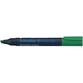 Marker permanentny SCHNEIDER Maxx 250, ścięty, 2-7mm, zielony, Markery, Artykuły do pisania i korygowania