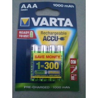 BATERIE ACCU R3 1000mAh VARTA R2U 4szt, Baterie, Urządzenia i maszyny biurowe