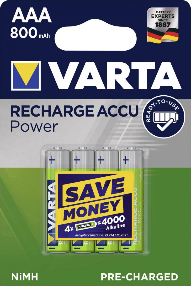 BATERIE VARTA ACCU R-3 800mAh LONGLIFE READY 4szt, Baterie, Urządzenia i maszyny biurowe