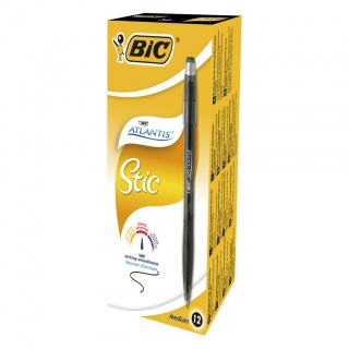 BIC Atlantis Stic Długopis czarny Pudełko 12szt, Długopisy, Artykuły do pisania i korygowania