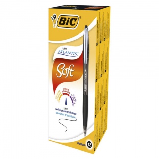 BIC Atlantis Soft Długopis czarny 1 szt, Długopisy, Artykuły do pisania i korygowania