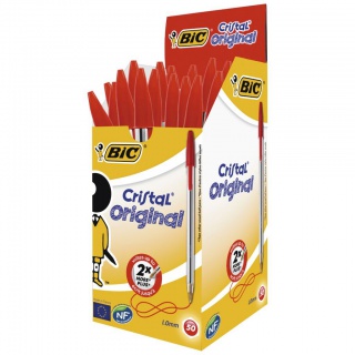 BIC Cristal Original Długopis czerwony 1 szt, Długopisy, Artykuły do pisania i korygowania