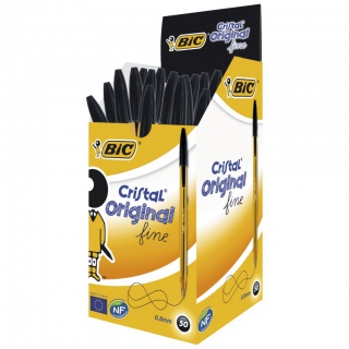 BIC Cristal Original Fine Długopis czarny 1 szt, Długopisy, Artykuły do pisania i korygowania