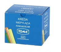 KREDA SZKOLNA KOLOR 100szt, Kreda, Plastyka