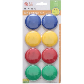 MAGNESY 40mm 8szt, Magnesy, gąbki, spraye do tablic, Prezentacja