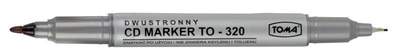 MARKER DO CD DWUSTRONNY TO-320 CZARNY, Markery, Artykuły do pisania i korygowania