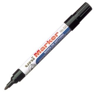 Marker permanentny NO-520F, okrągła końcówka, czarny, Uni, Markery, Artykuły do pisania i korygowania