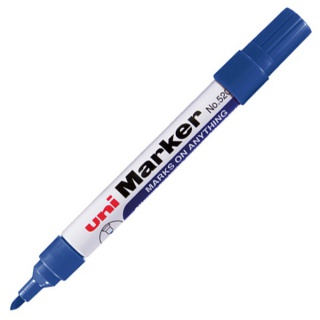 Marker permanentny NO-520F, okrągła końcówka, niebieski, Uni, Markery, Artykuły do pisania i korygowania