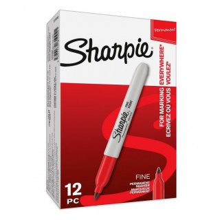 Marker perm. Sharpie Fine czerwony F 1,0 mm, Markery, Artykuły do pisania i korygowania