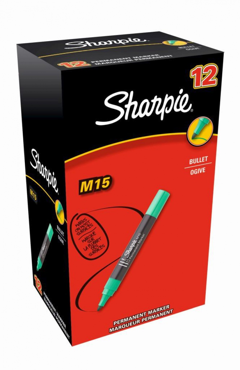Marker perm. M15 zielony B 2,0 mm, Markery, Artykuły do pisania i korygowania