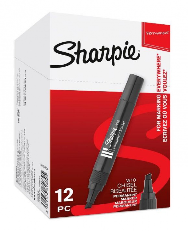 Marker perm. W10 czarny C 1,5 - 5,0 mm, Markery, Artykuły do pisania i korygowania