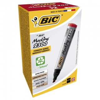 BIC Marking 2300 Ecolutions Marker czerwony ścięta końcówka 1 szt, Markery, Artykuły do pisania i korygowania