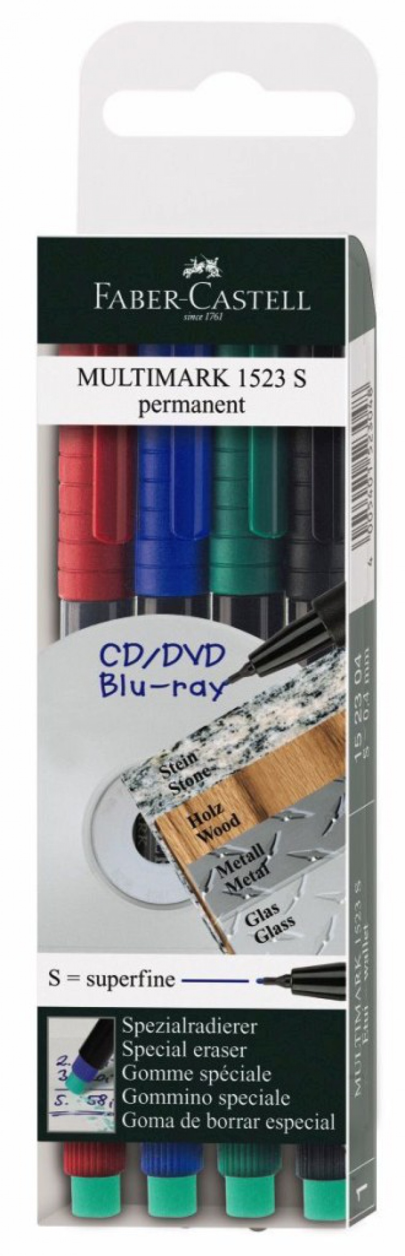 MARKERY MULTIMARK OHP PERMANENTNE S 4 KOLORY, Markery, Artykuły do pisania i korygowania