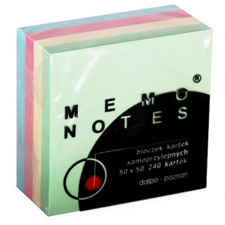NOTES KOSTKA MINI 50x50 240k PASTELOWA, Kostki, Papier i etykiety