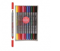 Pisaki DOUBLE POINT x10 etui, Flamastry, Artykuły szkolne