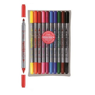 Pisaki DOUBLE POINT x10 etui, Flamastry, Artykuły szkolne