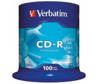 PŁYTY CD-R VERBATIM 700MB 52X CAKE 100 SZT.43411, Nośniki danych, Akcesoria komputerowe