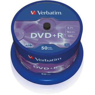 PŁYTY DVD+R VERBATIM 4,7 GB 16X CAKE 50 SZT.43550, Nośniki danych, Akcesoria komputerowe