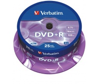 PŁYTY DVD+R VERBATIM 4,7GB 16X CAKE 25 SZT.43500, Nośniki danych, Akcesoria komputerowe