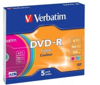 PŁYTY DVD-R VERBATIM 4,7 GB 16 X SLIM CASE 5 SZT., Nośniki danych, Akcesoria komputerowe