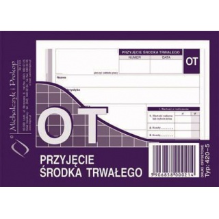 OT Przyjęcie środka trwałego, Druki, Papier i etykiety