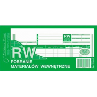 RW Pobranie materiałów wewnętrzne, Druki, Papier i etykiety