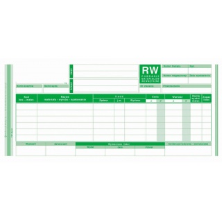 RW Pobranie materiałów wewnętrzne, Druki, Papier i etykiety