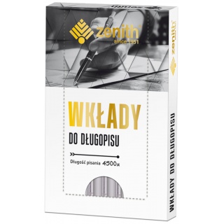 WKŁAD ZENITH 4 WIELKOPOJEMNY CZARNY 20 szt, Długopisy, Artykuły do pisania i korygowania