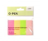 ZAKŁADKI INDEKSUJĄCE PAPIER. 50x20 4x50szt, Zakładki indeksujące, Papier i etykiety