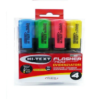 Zakreślacz FLASHER komplet x4 kolory, Textmarkery, Artykuły do pisania i korygowania